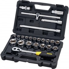 STANLEY - 1/2 SQ. DRIVE SOCKET SET, 6 PT.(24 PCS) - 72795-8