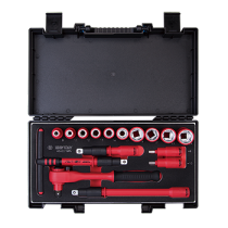 16 PC. 1/2" DR. VDE Insulated 6PT Metric Standard Socket Set  45VE01MRV